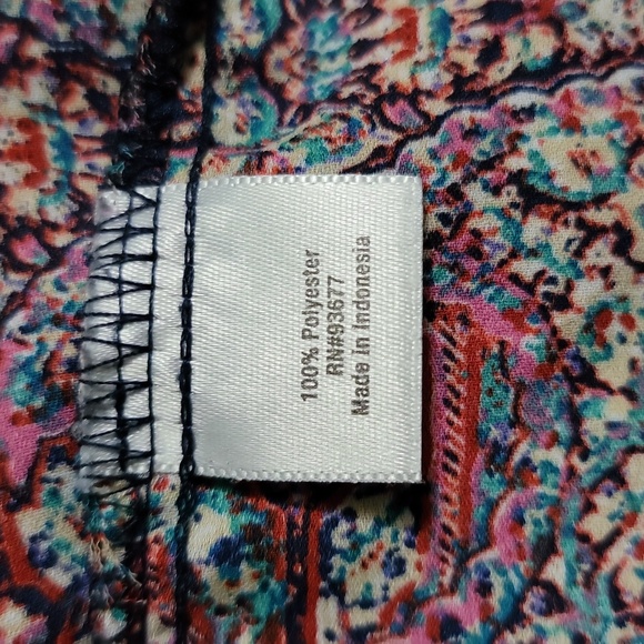 a.n.a Multicolor Patterned Blouse Plus Size 3X V Neck 3/4 Quarter Sleeve - Picture 6 of 8